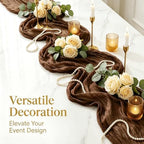 20 Pack Brown 17 x 108 Inch Cheesecloth Table Runner - Boho Gauze Sheer Fabric for Wedding Baby Shower Party Home Decor - Image 5