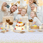 Nosiny 352 Pcs White and Gold Party Supplies Gold Dot Plastic Plates Cups Napkins Tablecloths Forks Knives Spoons Disposable Party Dinnerware Set Serve 50 Guests for Birthday Wedding Decorations - Image 5