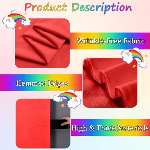 10x7FT Rainbow Backdrop Curtains, Wrinkle-Free Colorful Pastel Fabric Photography Background with Rod Pockets, Vibrant Party Decor for Birthday, Wedding, Baby Shower, Fiesta & Graduation - Image 4