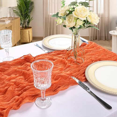 12 Pack 10Ft Orange Cheesecloth Table Runner 23 x 120 Inch - Image 6