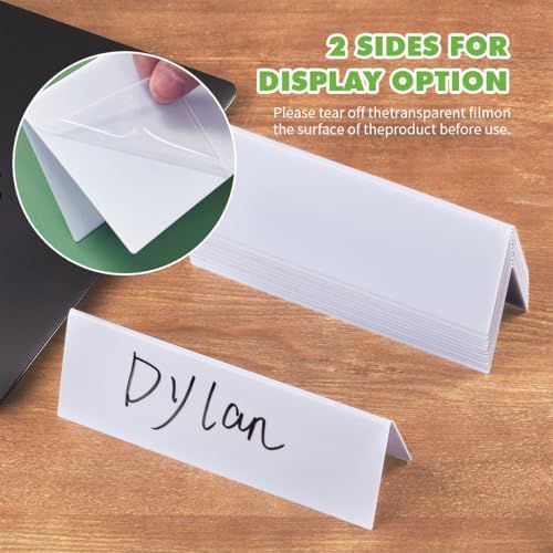 24 Pcs Dry Erase Name Tent Cards for Table, Reusable Name Cards 8.75" x 3" Desk Name Tents Sets with Dry Erase Markers and Erasers, Facilitate Effective Organization of Meetings and Classes - Image 4