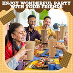 Skylety 24 Pcs Brown Plastic Cups with Lids and Straws 24 oz - Image 7
