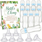 Trelaco 12 Pcs Dinosaur Theme Baby Shower Games Bottle Chug Wooden Sign Set by TrelaCo