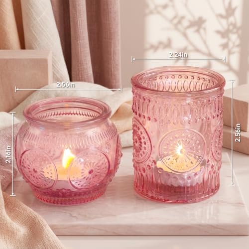 24PCS Pink Votive Candle Holders - Image 2