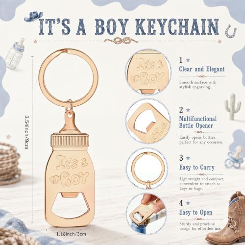 Vesici 25 Set/150Pcs Cowboy Baby Shower Party Favors, It's A Boy - Image 3