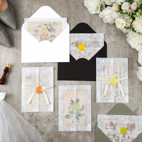 Fullhawl 250 Pcs Vellum Jackets for 5x7 Invitations Bulk,Rose - Image 4