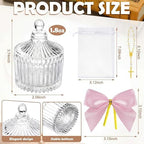 Chuangdi 12 Sets 48 Pcs Baptism Favors for Guests Crystal Candy Bowl Gifts with 12 Pcs Cross Rosary for Baptism Decorations Wedding Baby Shower Party Supplies First Communion (Pink) - Image 3