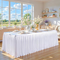 Wish Care White Satin Table Clothes for 6 Foot Rectangle Tables - 6FT Wrinkle Resistant Glitter Rectangle Tablecloths, Party Table Covers for Wedding Banquet, Baby Shower, Birthday, Holiday Dinner by WishCare