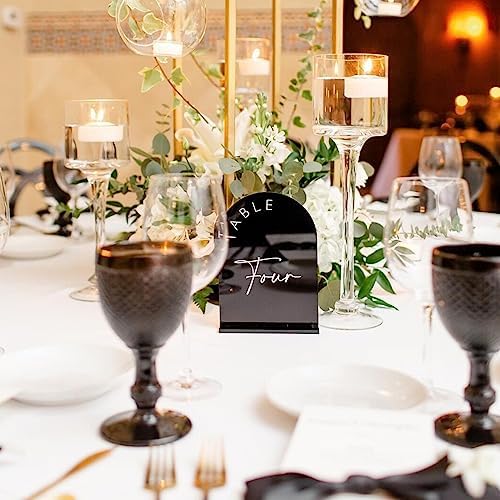 Black Arch Wedding Table Numbers with Stands 1-30, 5x7 Inch Black Acrylic Arch Sign with Holder, Arched Acrylic Table Numbers for Wedding Reception (1-30, 5"x7") - Image 7