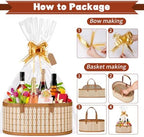 Dreamtop 4 Set Baskets for Gifts Empty, Woven Bamboo Gift Basket Empty Large with Handles, Sturdy Gift Basket Kit Empty to Fill for Christmas Birthday Baby Shower Wedding Gift - Image 4