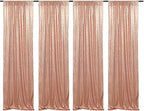 Poise3EHome Rose Gold Sequin Backdrop Curtains,4 Panels 2FTx8FT Glitter Background for Party Birthday Party Baby Shower Wedding Christmas Thanksgiving Halloween Holiday Festival Decor by Poise3EHome