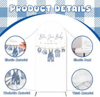 3PCS Blue Jean Baby Shower Arch Backdrop Cover 4ft 5ft 6ft Stretchy Spandex A Blue Jean Baby is on the Way Backdrop for Denim Baby Shower Gender Reveal Decorations Party Supplies Photo Props - Image 6