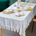 GLORY SEASON Velvet Tablecloth Luxurious Solid Rectangle Table Cloth,Oblong Retro Farmhouse Ruffle Tablecloths Washable Table Cover for Party Wedding Baby Shower Kitchen Dinning Tabletop Decoration - Image 6
