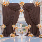 10x15ft Brown Backdrop Curtains for Parties Wedding Photo Wrinkle Free - Image 5