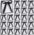 AHANDMAKER 24Pcs Small Gift Packing Bags with Ribbon 5.11 x 2.36 x 5.5 Inch Gift Bags Black Treat Boxes for Birthday Wedding Baby Shower Christmas Store Retail Party Decorations by AHANDMAKER
