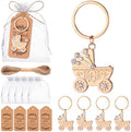 50 Pieces Baby Carriage Shape Keyring/keychain for Baby Boy or Girl Shower,Gender Reveal Party Decorations,Game Prizes, Favors,Gift,Decor,Souvenirs to Guests Bulk with Thank You Tags and Gift Bags by YKLIGTNPARTYFAVORS