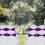 Purple Chair Sashes Bows 60Pcs Spandex Chair Sashes Elastic Chair Cover Bands Ties Without Buckle for Wedding Birthday Party Ceremoney Events Decoration - Image 5