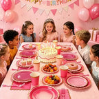 Pink Plates and Napkins Party Supplies Set for 48 Guests - Image 6