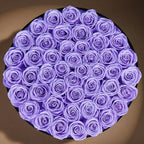 Prifroti 47 Flowers in a Luxury Suede Box, Birthday Gifts for Women, Preserved Flowers, Mothers Day Roses Gift for Mom, Lilac - Image 3