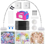 IDAODAN Balloon Arch Kit and Balloon Pump, Balloon Arch Stand with Electric Balloon Pump, Adjustable Wide Garland Arch for Wedding Baby Shower Birthday Party Supplies Decorations by IDAODANBalloonArchStandDecorations