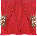 50x15ft Red Backdrop Curtains for Parties Wrinkle Free Fabric Backdrop Curtain Birthday Photo Drapes Backdrop for Wedding Baby Shower Bridal Shower Photography Stage Back Drop 10 Panels 5x15FT by Suppromo