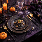 Supernal 102pcs Heavy Duty Black and Gold Plastic Silverware Set, 34 Guests - Image 3