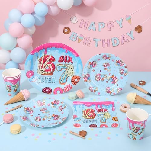 Suclain 150 Pcs 6 7 Birthday Doughnut Party Tablewear - Image 5