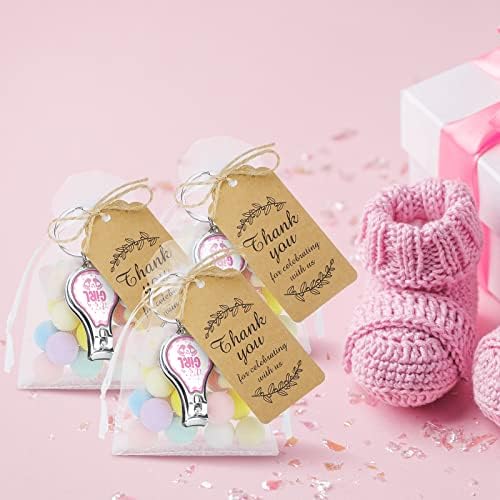 Minatee 50Set Baby Shower Bottle Openers Nail Clipper for Guest, Girl Foot - Image 6