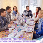 Pickmesh 400 Pcs Colored Winter Onederland Birthday Plates Cups and Napkins - Image 4