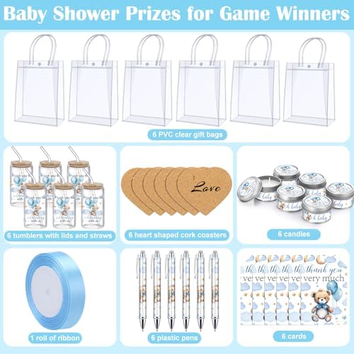 MotiMind 6 Sets Blue Bear Baby Shower Prizes for Winners Guest Game - Image 2