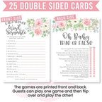 Hadley Designs - 25 Floral Word Scramble For Baby Shower, 25 Trivia Game, 25 Find The Guest - 4 Double Sided Cards Baby Shower Ideas, Gender Reveal Games - Image 6
