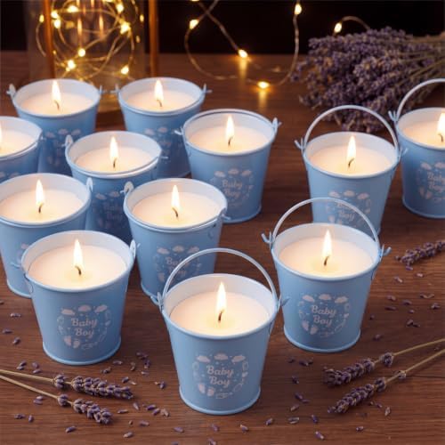 Treela 24 Sets Baby Shower Candle Favor for Guest Lavender Scented Candle by Treela
