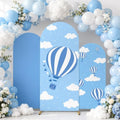 3 PCS Blue Hot Air Balloon Arch Backdrop Cover Sky Cloud Party Decoration by chiazllta