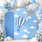 3 PCS Blue Hot Air Balloon Arch Backdrop Cover Sky Cloud Party Decoration by chiazllta