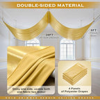 4 Panels 5ft(W) x 20ft(L) Gold Backdrop Curtain for Wedding Parties - Image 6
