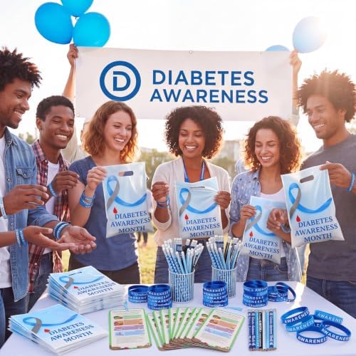 Resurhang 200 Pcs Diabetes Awareness Assorted Items, Blue Ribbon Gift Favor - Image 5