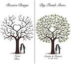 Customized Wedding Guest Book Lover Kissing Under the Tree DIY Guest Sign in Book Fingerprint Canvas Painting with Wooden Hanger for Wedding Gift Party Decor-80x120cm - Image 3