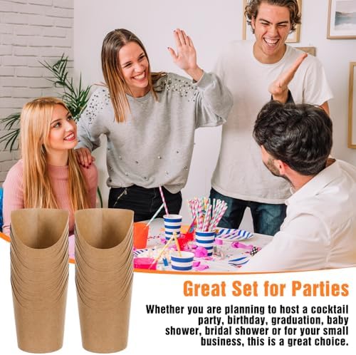 100 Sets Small Charcuterie Cups with Sticks, 8 Oz Disposable Paper French Fry Holders (100 Cups + 200 Cocktail Picks), Snack Boxes Appetizers Cup, Party Board Favor for all Occasions - Image 6