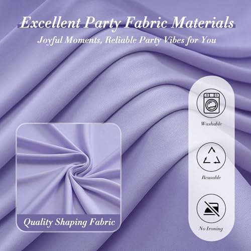 30 ft x 10 ft Wrinkle Free Lavender Backdrop Curtain for Parties, Polyester Light Purple Photo Backdrop Drapes 6 Panels 5x10ft for Baby Shower Photoshoot Wedding Birthday Party Photography Curtains - Image 4