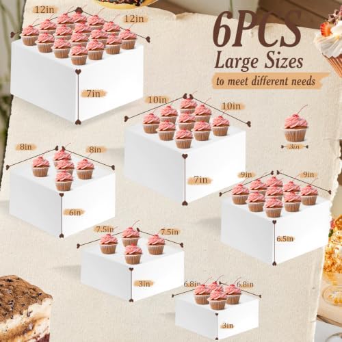 6 PCS Buffet Risers, Large Food Risers for Buffet Table, Dessert Display - Image 2