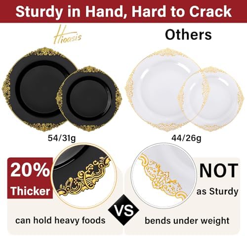 Hioasis 210 Pcs Black Gold Plates for Graduation - Image 3