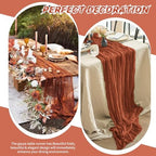 20 Pack Cheesecloth Table Runner - 17x108 Inch Terracotta Boho Gauze Cheese Cloth Table Runners for Baby Bridal Shower Decoration Wedding Party Summer Garden Farmhouse - Image 5
