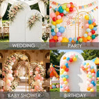 Set of 2 Metal Arch Backdrop Stands with White Covers, 6/7.2FT - Image 7