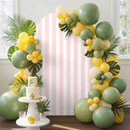 Pink and White Striped Arch Backdrop Cover 7.2 FT, Gradient Wedding Arch Cover Stretchy Backdrop Stands Covers for Birthday Party Ceremony Banquet Decor - Image 3