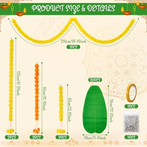 29 Pcs Indian Pooja Backdrop Decoration Set Diwali Traditional - Image 4