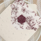 UNIQOOO 50 Pack Pre-Folded Burgundy Floral Vellum Jackets&UNIQOOO Wax Seal Stickers - 3D Magnolia - Image 5