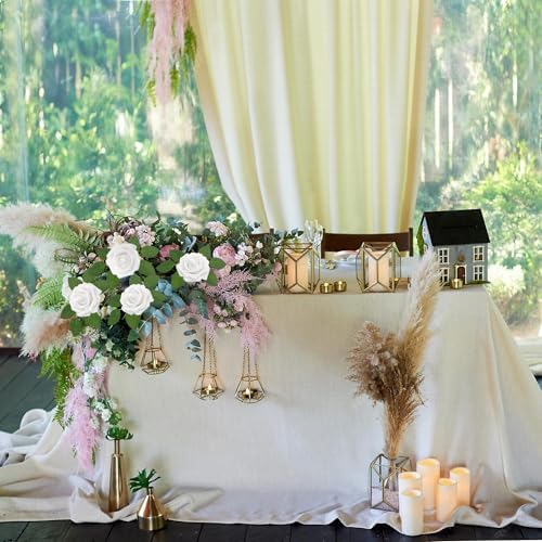 100 PCS White Artificial Flowers Realistic Roses - Real Looking Fake Roses with Bentable Stem for DIY Wedding Bouquets Centerpieces Bridal Shower Party Home Romantic Decorations (White) - Image 6