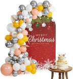 Modern Christmas Pine Branch Ball Strip Arch Backdrop Cover 7.2 ft 2 Sided Wedding Arch Covers Stretchy Backdrop Round Top for Birthday, Party, Baby Shower Decorations by Unknown