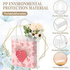 Qilery 50 Pack Small Clear Plastic Frosted Gift Bags with Handles - Image 3