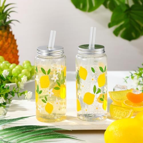 SiliFine 24 Pcs Lemon Party Favors Lemonade Cups with Lids and Straws - Image 4